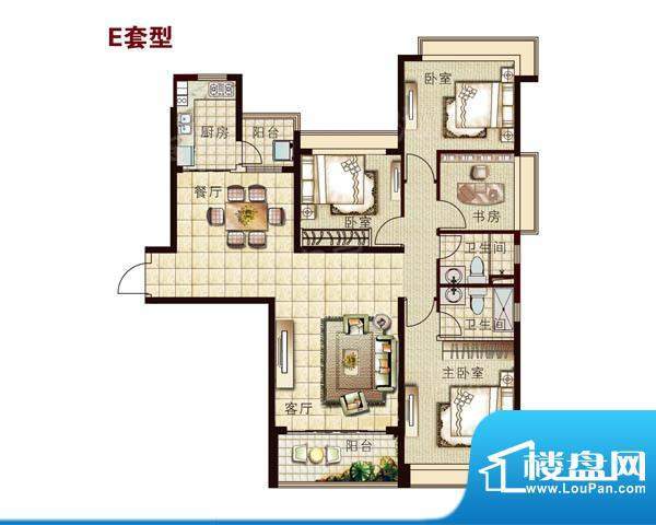 恒大名都E户型 面积:0.00平米