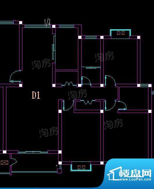 东城佳园户型图D1 面积:0.00平米