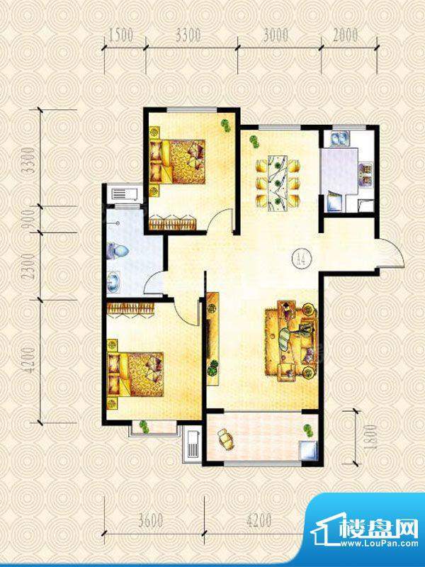 山水圣城一期小高层面积:111.40平米