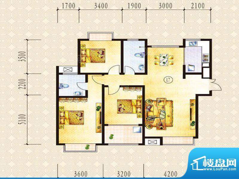山水圣城一期小高层面积:144.34平米