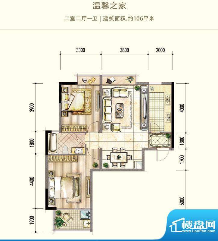 德润康城温馨之家CS面积:106.00平米