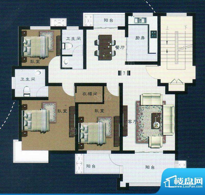 泰华金泰广场C户型 面积:126.00平米