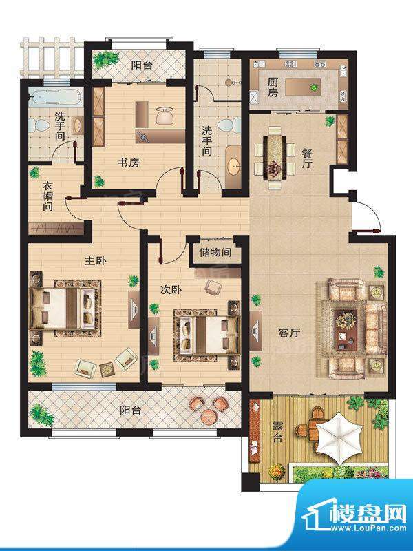 青建橄榄树花园洋房面积:142.00平米