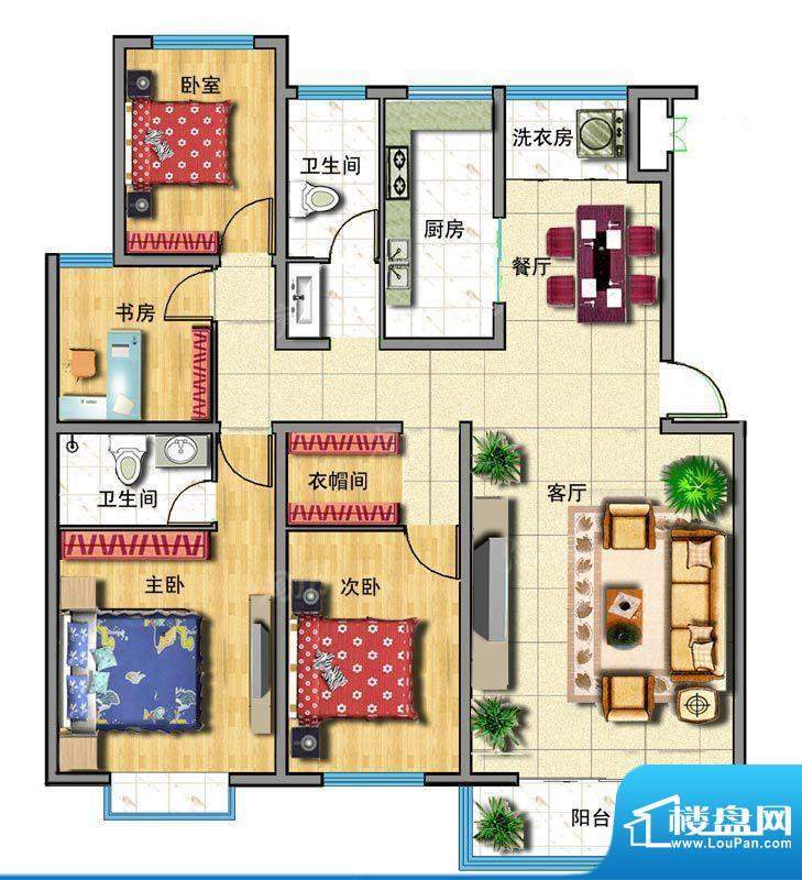 滨城绿洲一期4号楼户面积:160.00平米