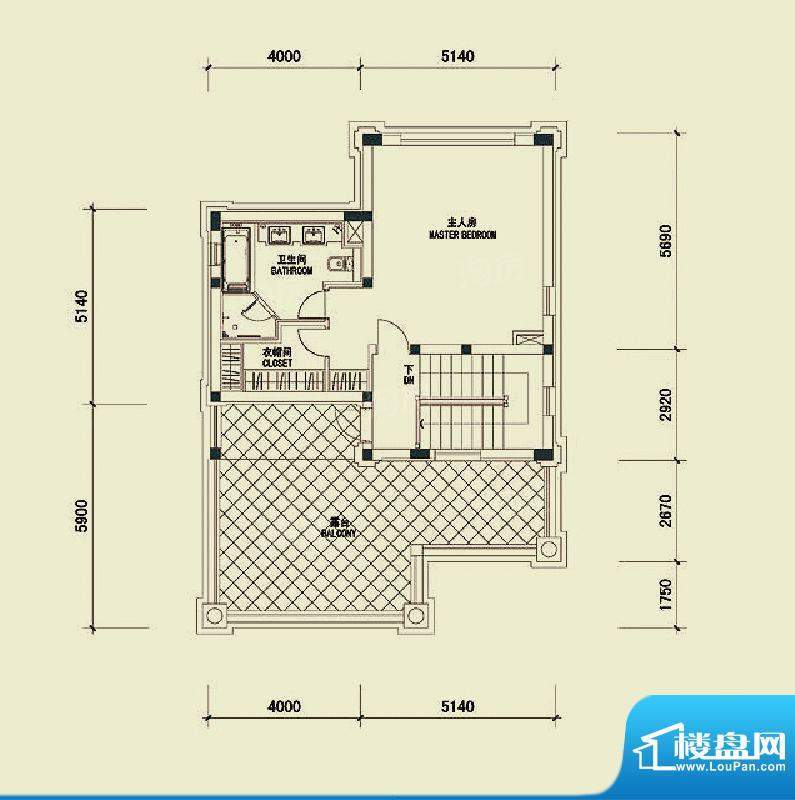 四季雅苑别墅B1户型三层平面图面积:275.00平米
