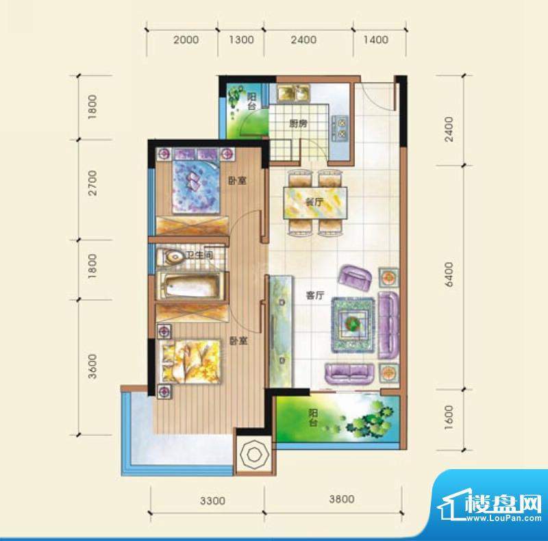 四季康城20、21、22、23栋B3户面积:76.18平米