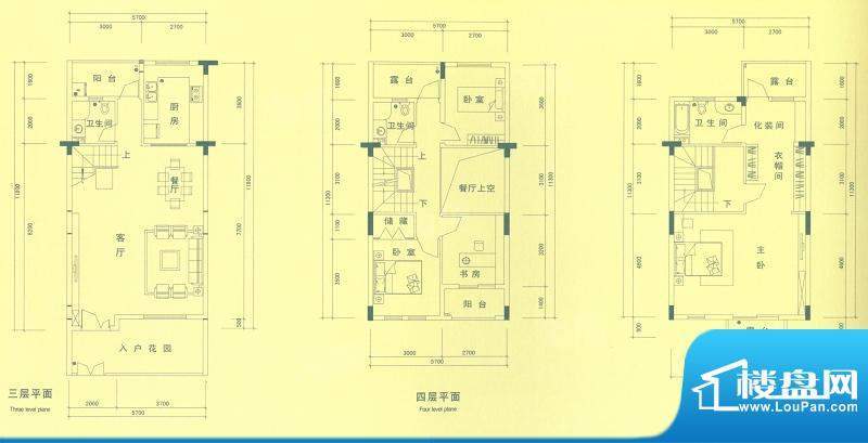 誉景名居叠加别墅上层DC2型恬静面积:195.00平米