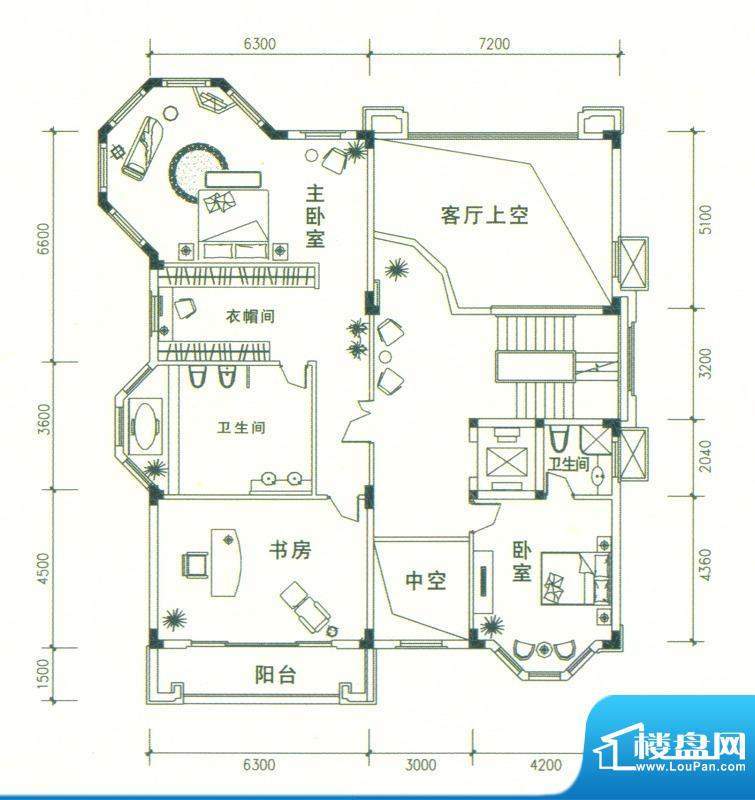 御富别墅C3型二层 面积:833.65平米
