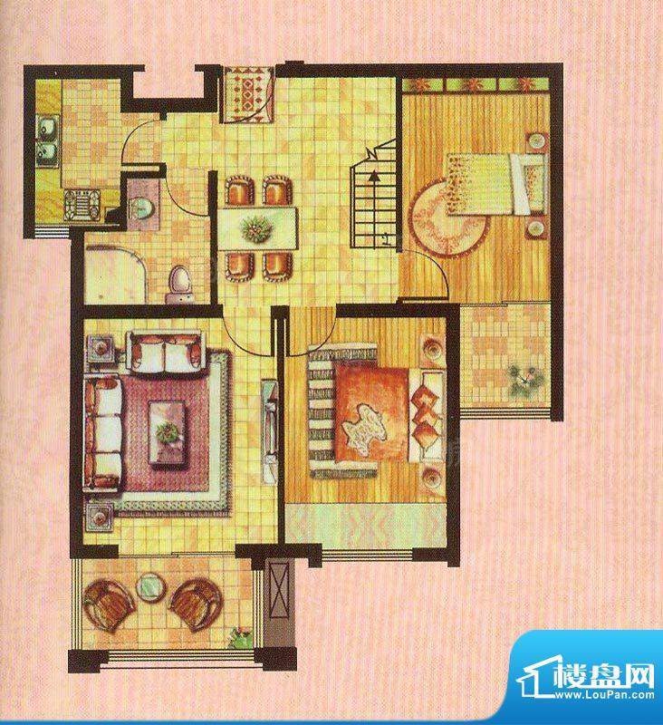 金山福地二期A3套内一层 2室2厅面积:116.00平米