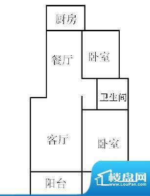 淮海水岸春天 2室 户型图面积:97.00平米