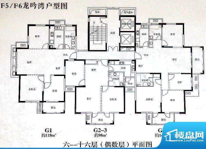 开元云龙谷龙吟湾F5、F6偶数层