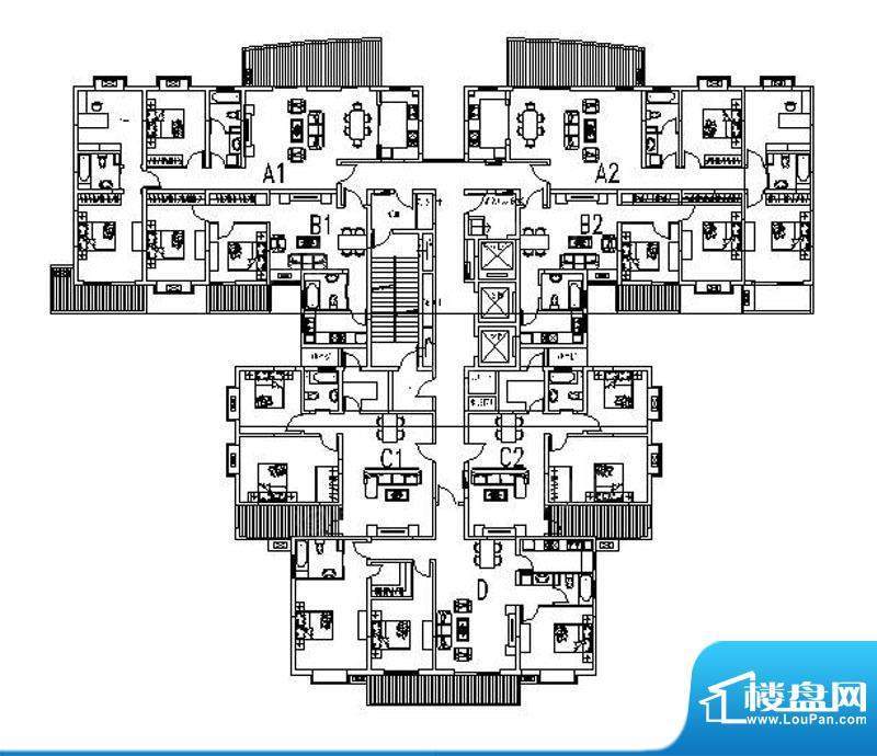 金郡中央3-28层户型 3室2厅2卫面积:149.18平米