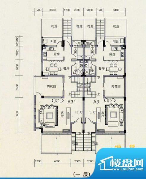 江山名洲一期联排别面积:251.00m平米