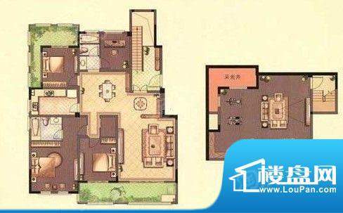 常发香堤半岛户型图源著B户型 面积:261.00平米