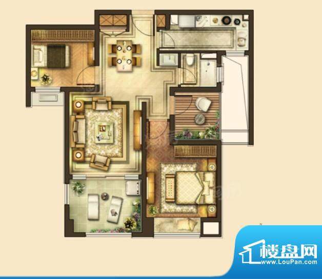 华润国际社区户型图二期户型 3面积:90.00平米