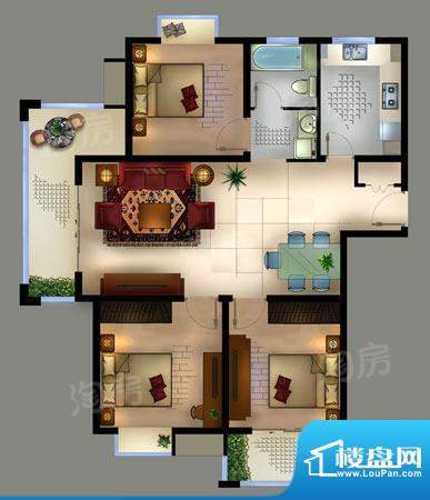 城置御水华庭户型图4#5#A户型 面积:118.00平米