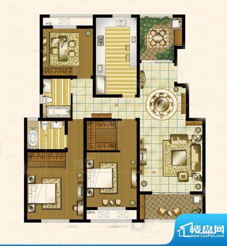 万水美兰城户型图二期佩纳田园面积:138.00平米