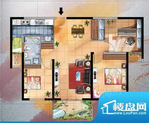 天隽峰户型图9#、10#楼C户型 3面积:116.00平米