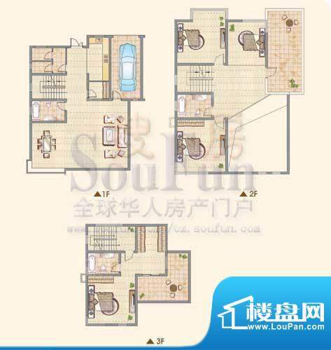 龙城福第户型图D 4室2厅3卫1厨面积:278.00平米