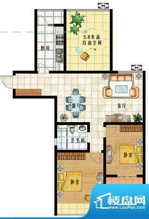 随园锦湖公寓户型图A2偶户型(在面积:95.00平米