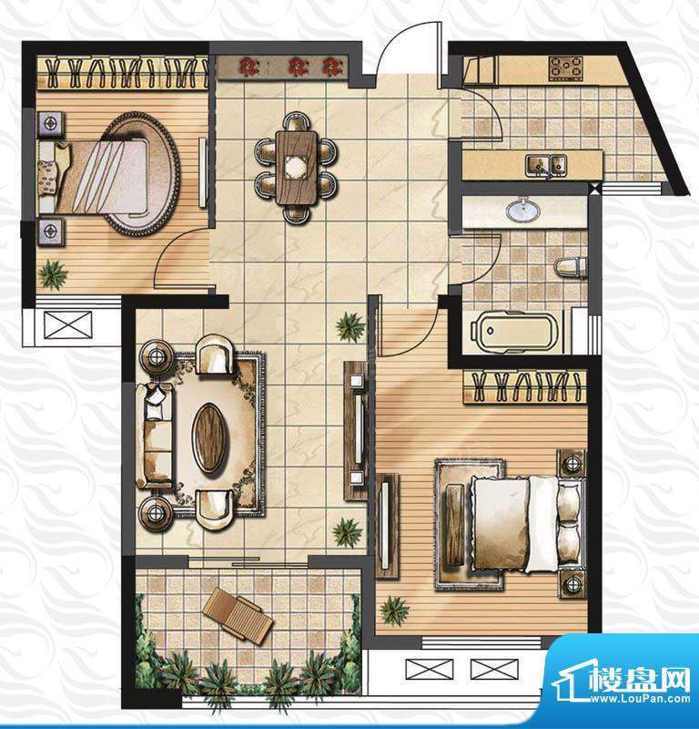凤凰名城户型图29号楼乙03户型面积:87.97平米
