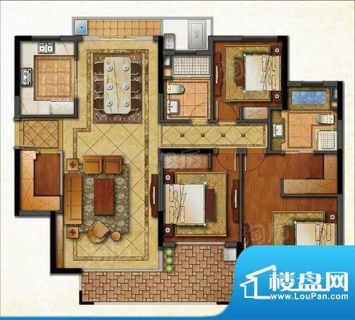 新城首府户型图户型图 3室2厅2面积:160.00平米
