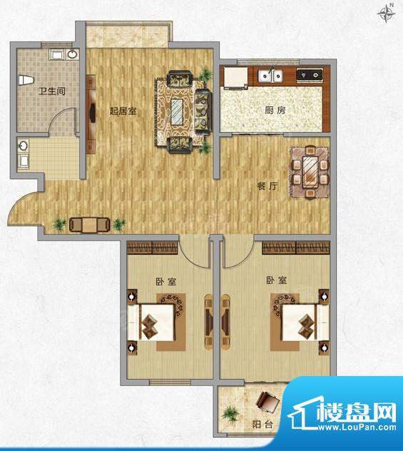 海普·凤凰城户型图h3 2室2厅1面积:89.00平米