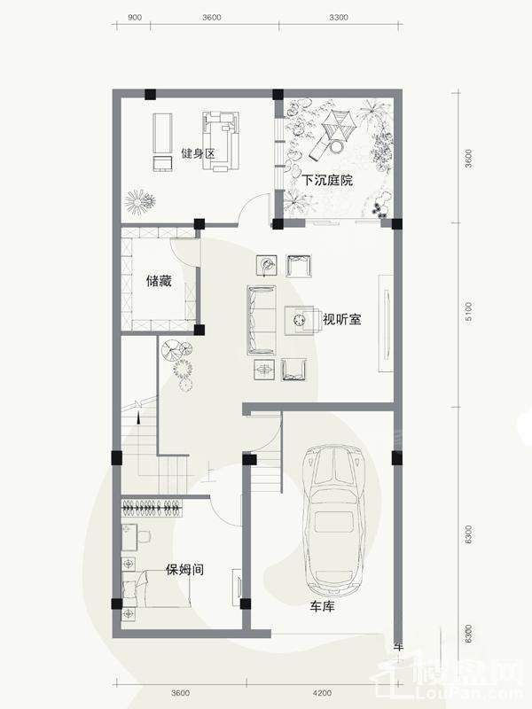 D户型半地下层