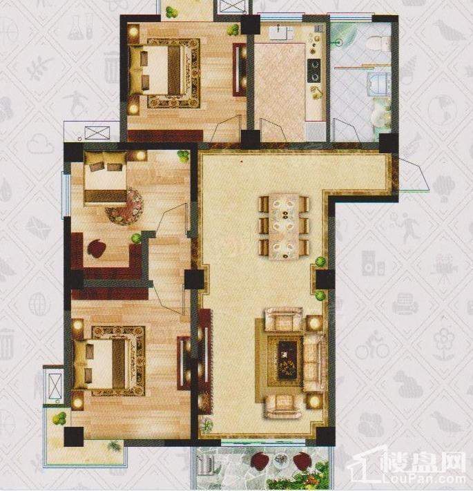 东城E-HOUSE3室2厅1卫