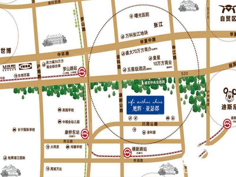 旭辉亚瑟郡位置图