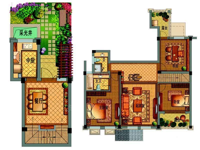 原创三叠墅B户型蔚澜中叠