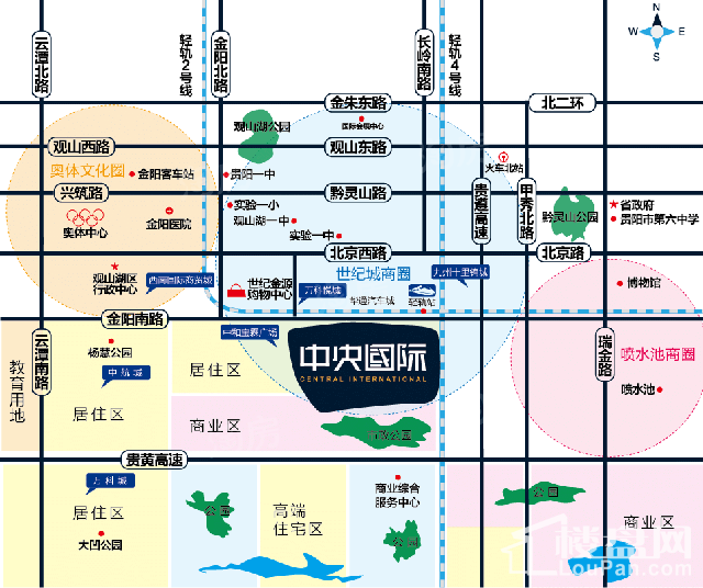 中国普天·中央国际位置图