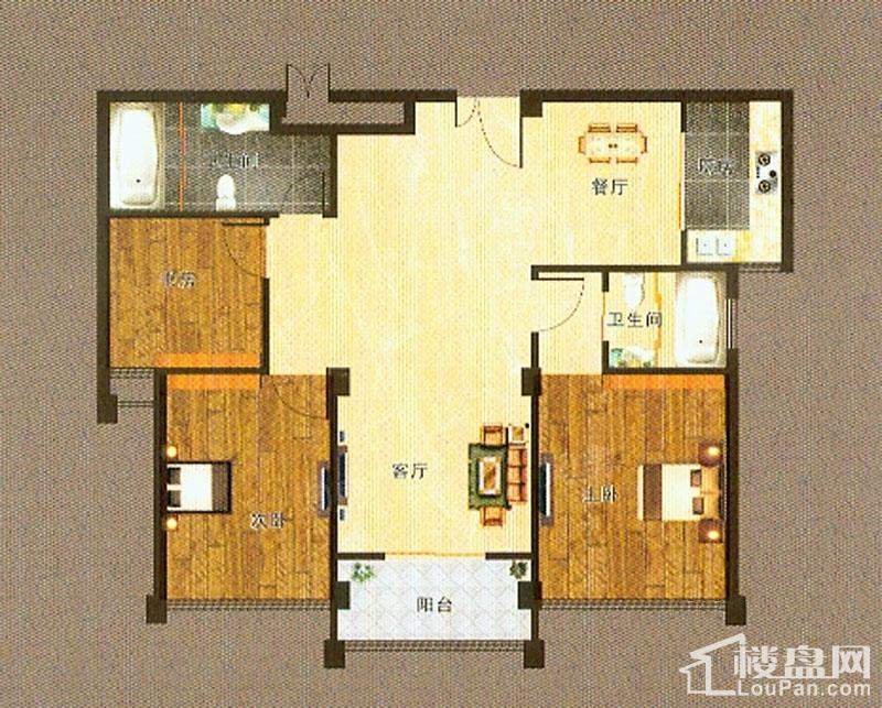 套房中间标准层户型