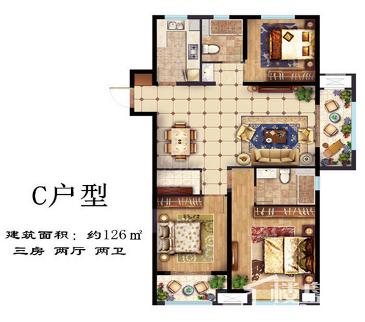 幸福学府3室2厅2卫