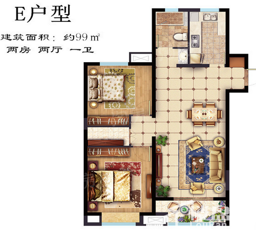幸福学府2室2厅1卫