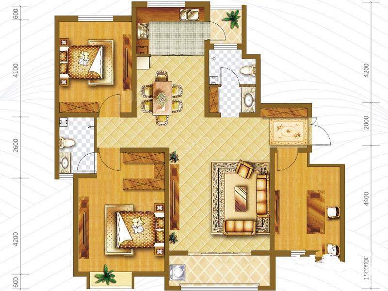 一期5#、8#、12#、13#楼标准层140B户型