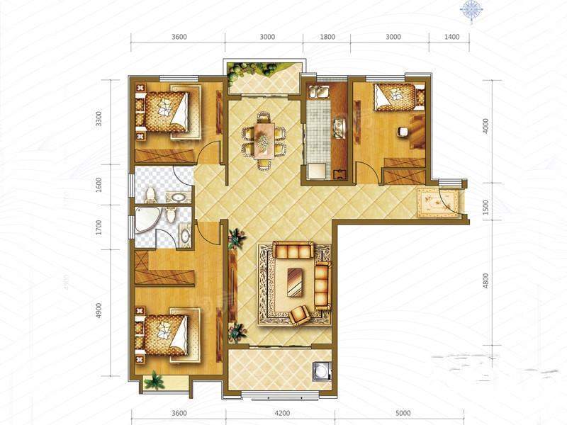 一期4#、7#、11#、14#楼标准层140E户型