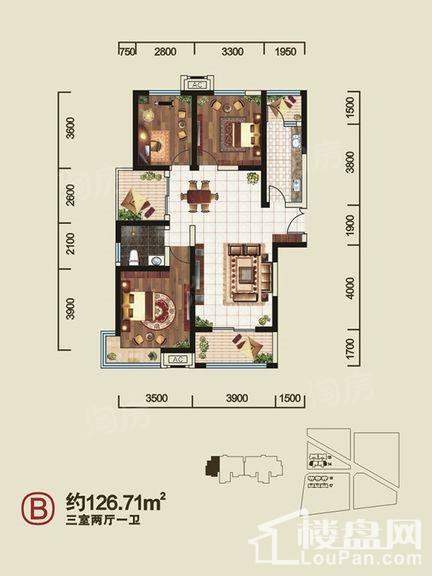 金泰·新理城3室2厅1卫