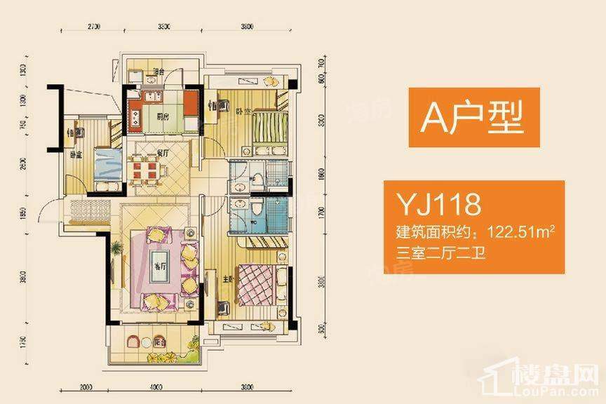 碧桂园公园壹号YJ118A户型