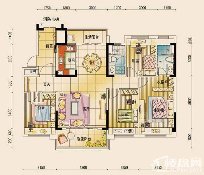 碧桂园公园壹号YJ140户型