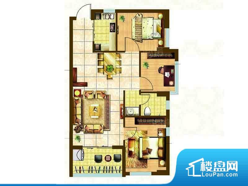 蓝天城市广场实景图