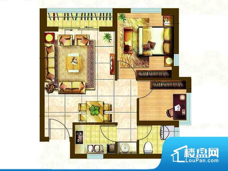 蓝天城市广场实景图