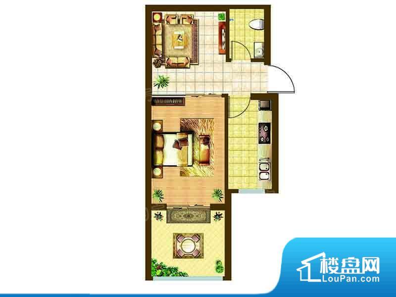 蓝天城市广场实景图