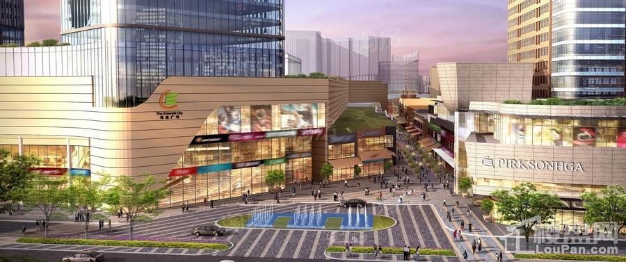 绿宝广场步行街效果图