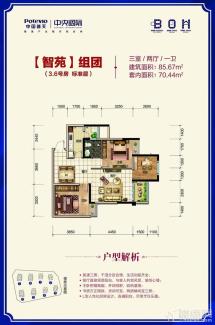 中国普天·中央国际3室2厅1卫