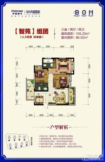 中国普天·中央国际3室2厅2卫