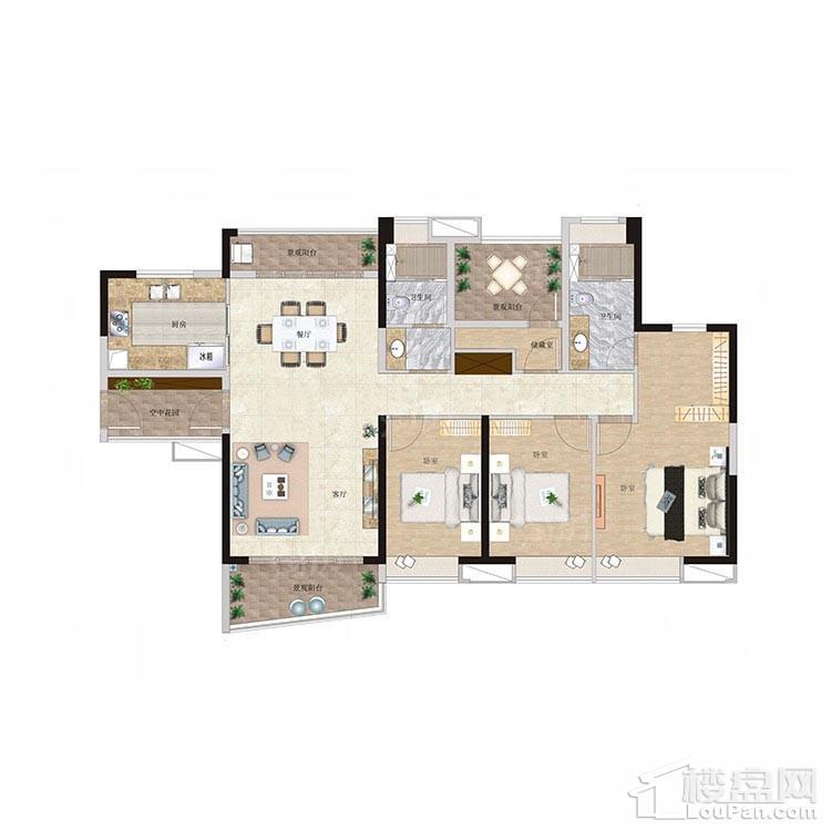 实地蔷薇国际4室2厅2卫